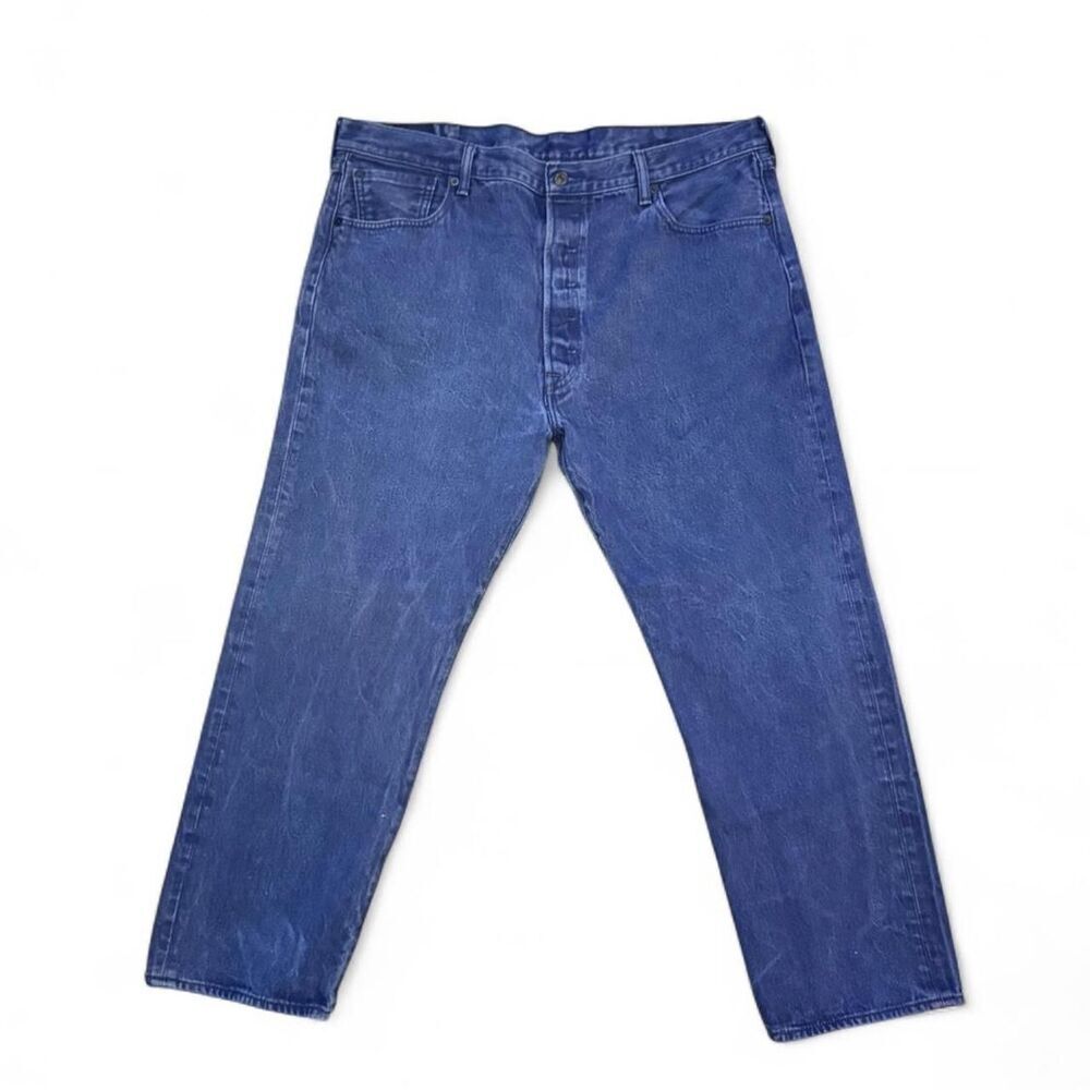 Levis 501 Jeans Mens 42x30 Blue Button Fly Straight Leg Denim W42 L29